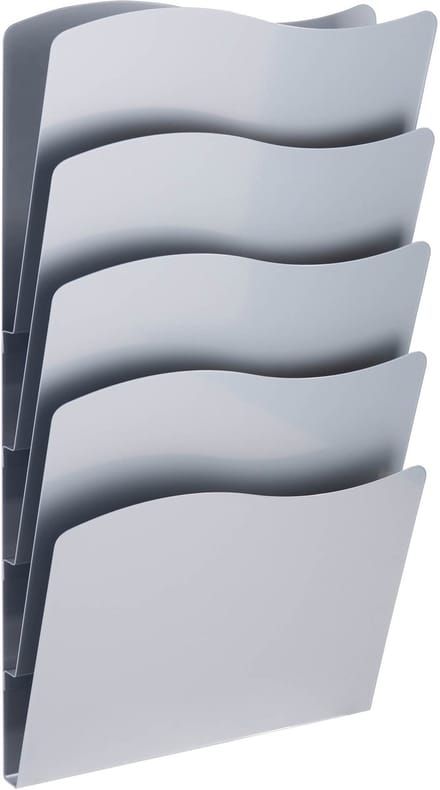 Zilveren Brochurehouder / Wandfolderhouder - Wand 5 x A4