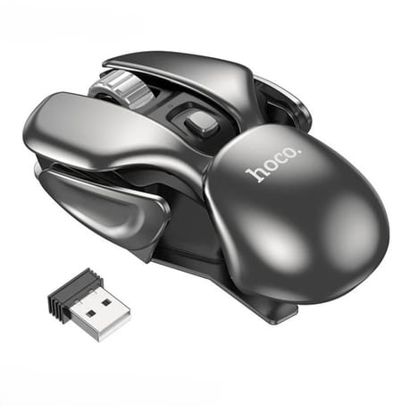 Hoco Draadloze Muis - Aluminium Design - 1600 DPI - Metallic Zwart