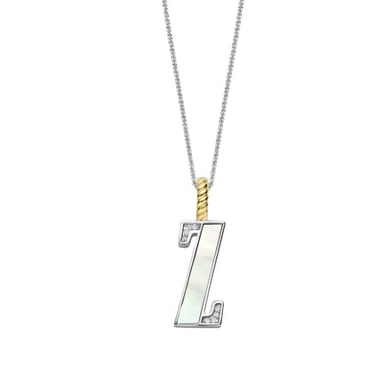 TI SENTO Dames Hanger - 925 zilver - Letter Z - Parelmoer - 6840MW_Z