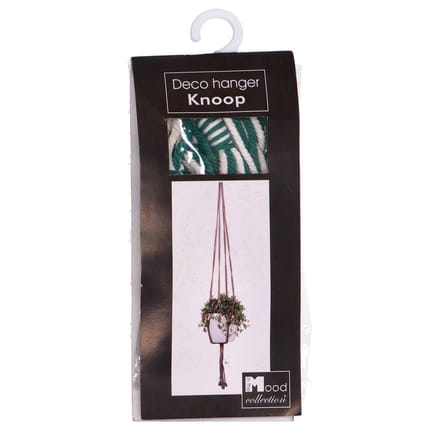 In the Mood Collection bloempothouder donkergroen  wit Macrame 110 cm