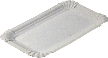 Schaal, ongevoerd, Karton, rechthoekig, 16x10cm, wit