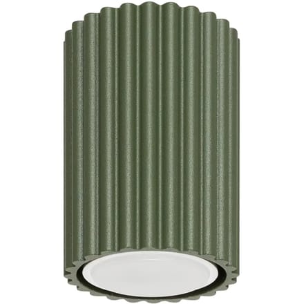 Plafondlamp KARBON 10 compacte opbouwspot - Sollux Lighting - IP20 - Olijfgroen aluminium behuizing - 6.5 x 6.5 x 10 cm - 1 x GU10 LED, exclusief lichtbron - Max. 10 W - Minimalistische plafondlamp voor woonkamer, slaapkamer en eetkamer