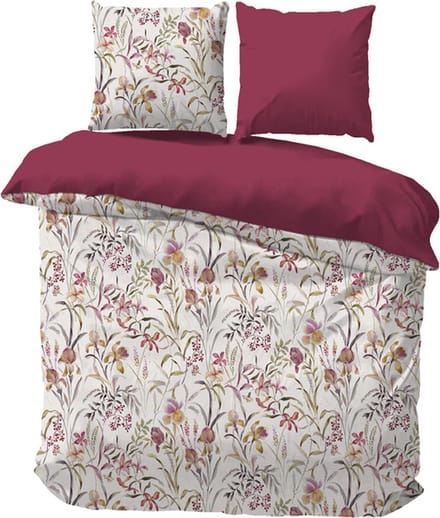 iSleep Dekbedovertrek Anne Fleur - Eenpersoons - 140x200/220 cm - Wit
