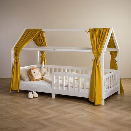 Mousseline-hemel voor het kinderbedje NENA, set van 2 – mosterdgeel