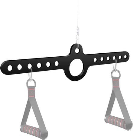 Optrekstang Triceps Touw - Kabel Machine Handgreep - Kracht Training Thuis - Universele Multi-Grip - 40 cm - Zwart