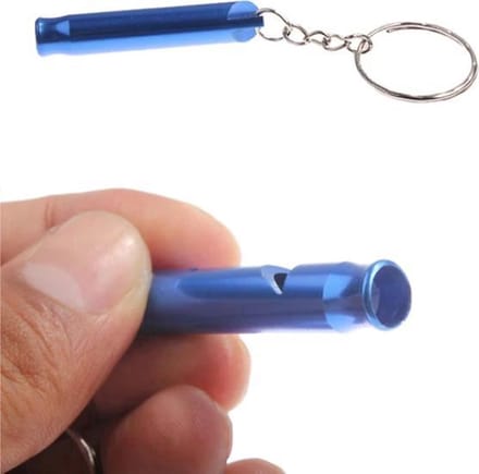 New Age Devi - Trainingsfluit voor Hond - RVS - Bevestigingsring - Blauw - Extra Hard
