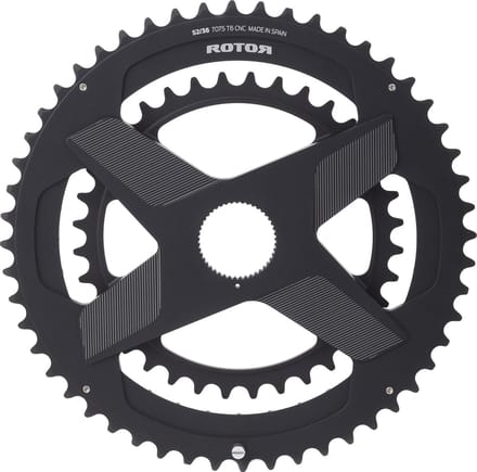 Rotor Aldhu Direct-Mount Dubbel Kettingblad rond, zwart Uitvoering 50/34T