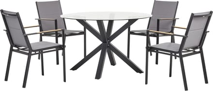 MALETTO/BUSSETO - Tuinset voor 4 - Zwart - Aluminium
