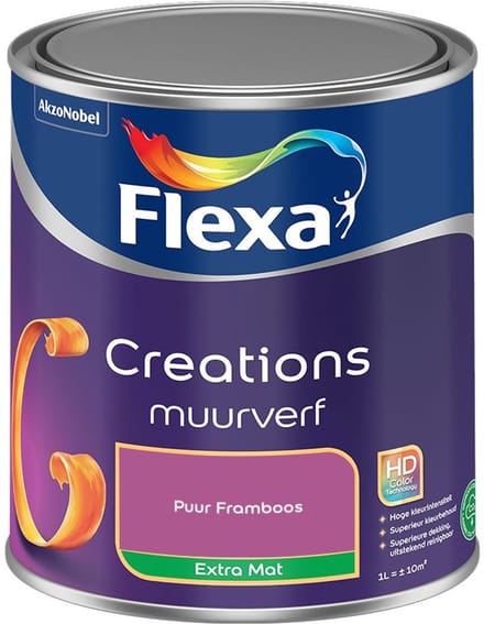 Flexa - Creations Muurverf Extra Mat - Puur Framboos - Mengverf - 1 L