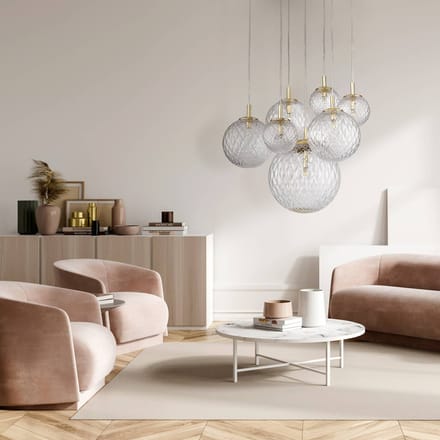 TK Lighting Hanglamp Cadix van glas, 7-lamps