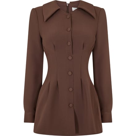 Odd Muse Mini-jurk van geplooid satijn voor dames (Bruin Roodachtig)