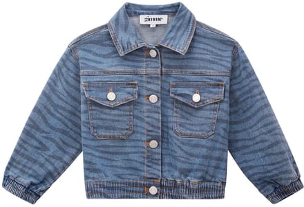 Klassiek Katoen Kinder Jeans jack met Gestreepte Print - 4 Jaar