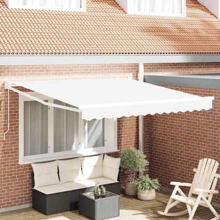vidaXL - Uitschuifbare - luifel - Wit - 350 - x - 250 - cm