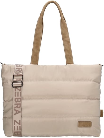 Zebra Trends Elske Shopper - 15,6" Laptoptas - Crossbody Schoudertas - Soft Puffer Tas - Lichttaupe