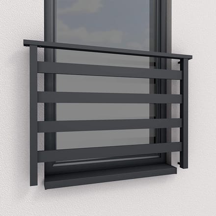 Frans Balkon Aluminium Staafhekwerk Antraciet 120x100cm
