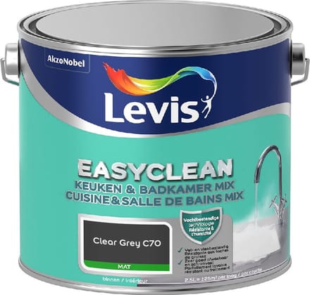 Levis - Easyclean Keuken & Badkamer Mix - Clear Grey C70 - Mengverf - 2,5 L