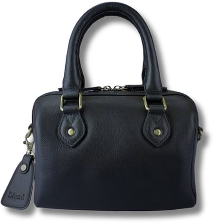 Leren Schoudertas Dames – Zwart – Claire – Echt Rundleer – Compact & Stijlvol – Just Lioné