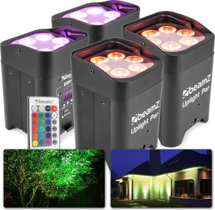 Uplighter LED - BeamZ BBP96 - Set van 4 Uplights met 6x 12W LED's per spot