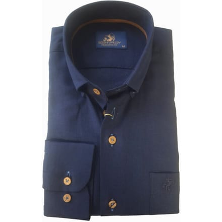 Eden Valley - Lange mouw overhemd - Mannen - M - Blauw - Linnen - 216244-39-Modern