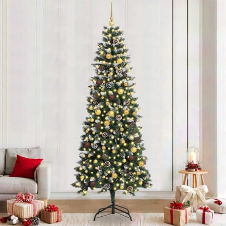 vidaXL - Kunstkerstboom - Groen - 240 - cm - PVC - en - Plastic - en - Staal