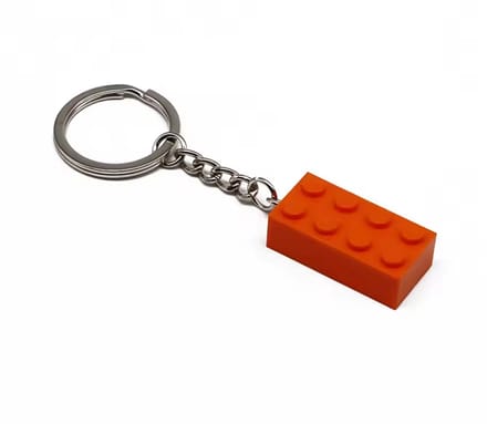 LEGO Sleutelhanger – Oranje Bouwblokje – Iconisch Bricks Design – Perfect Cadeau voor Bouwliefhebbers