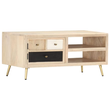 vidaXL - Salontafel - 90x45x40 - cm - massief - mangohout