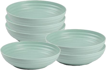 Plasticforte Soepkommen - 6x - D22 x H5.5 cm - groen - kunststof - onbreekbaar - servies