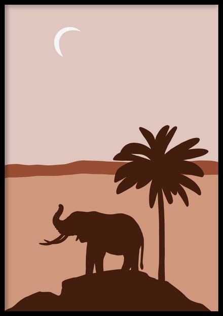 Poster Elephant - Abstracte poster - 30x40 cm - Exclusief lijst - WALLLL