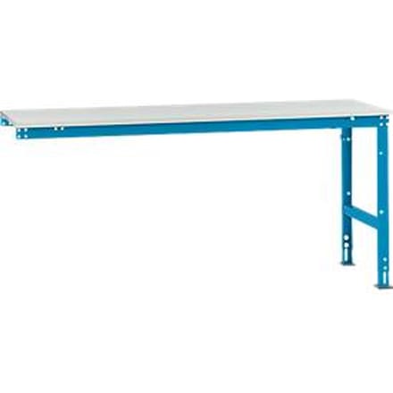 Manuflex aanbouwtafel UNIVERSAL Standaard, 2000 x 800 mm, melamine lichtgrijs, lichtblauw