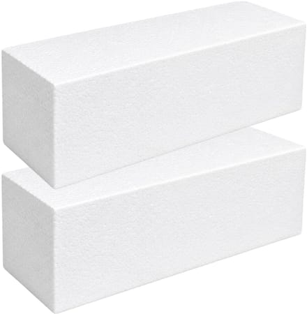 Piepschuim vormen - baksteen - 2x - 30 x 10 x 10 cm - styropor hobby / DIY vorm - basis knutselfiguren