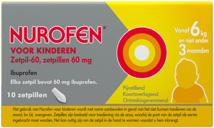 Nurofen Zetpil voor Kinderen 60 mg - 10 stuks