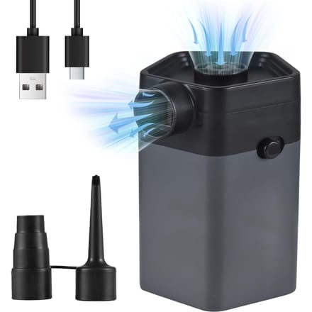 Mini Luchtpomp Draadloos Oplaadbaar 6000pa 2850rpm Opblaasbaar Leegloopbaar 120L/min Elektrisch Handheld zwart