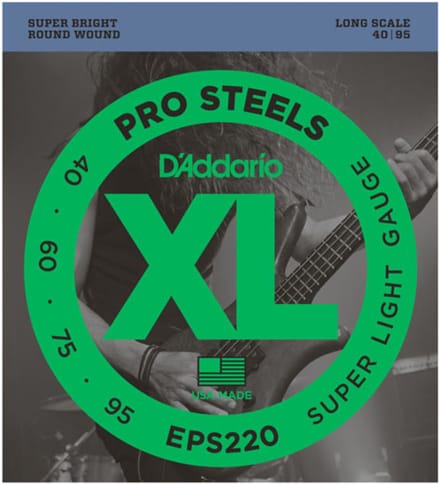 D'Addario EPS220 XL ProSteels Bassnaren (40-95) Super Light