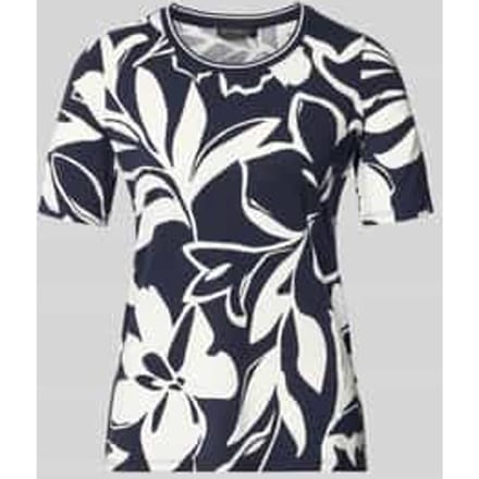 T-shirt van viscose-elastaanmix in allover-look