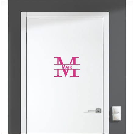 Deursticker Met Naam -  Maik - Roze