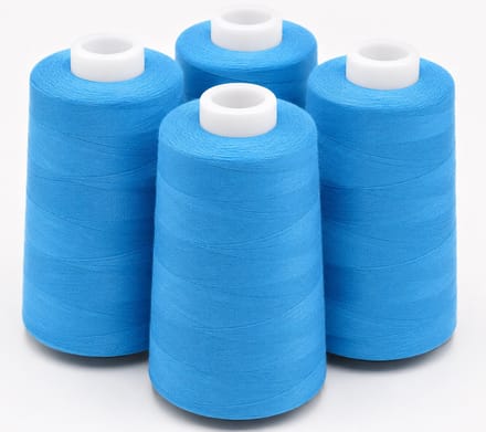Polyester Overlockgaren – 4 Cones × 2700 m – Totaal 10.800 m – Blauw 254