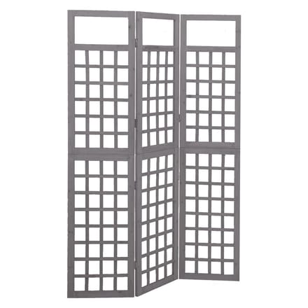 vidaXL - Kamerscherm/trellis - met - 3 - panelen - 121x180 - cm - vurenhout - grijs