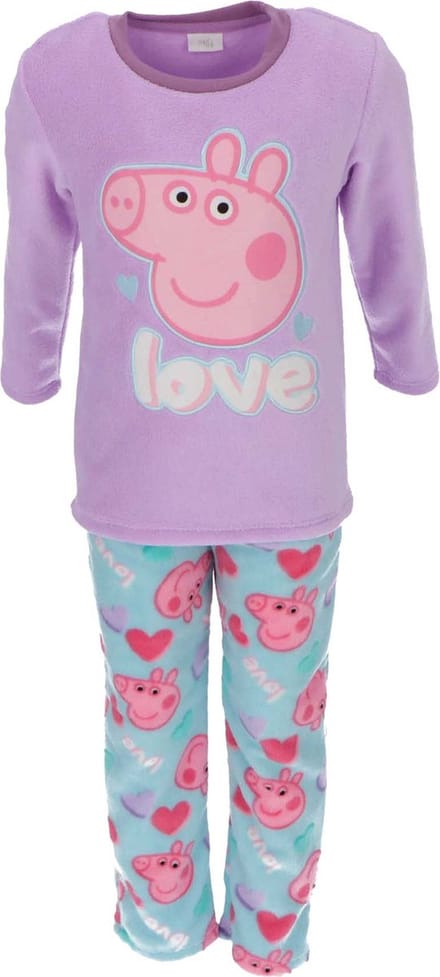 Peppa Pig Coral-Fleece Pyjama - Maat 98/104 - Paars - Kind