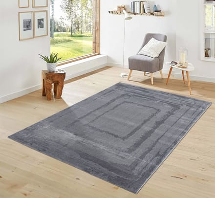 Flycarpets Costa Modern Lijstmotief Vloerkleed - Zilver - 120x170 cm