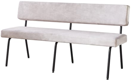 Eetkamerbank Wendy 180cm wit velvet eetbank