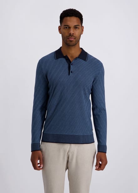 pierre cardin Langarm-polo met Modern Fit
