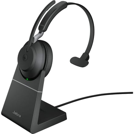 Jabra Evolve2 65  MS Mono + Stand - Bluetooth Headset - met standaard - op oor - omkeerbaar - Bluetooth - draadloos