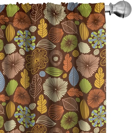 ABAKUHAUS Herfstgordijnen – 2x75x245 cm – Microvezel – Multicolor