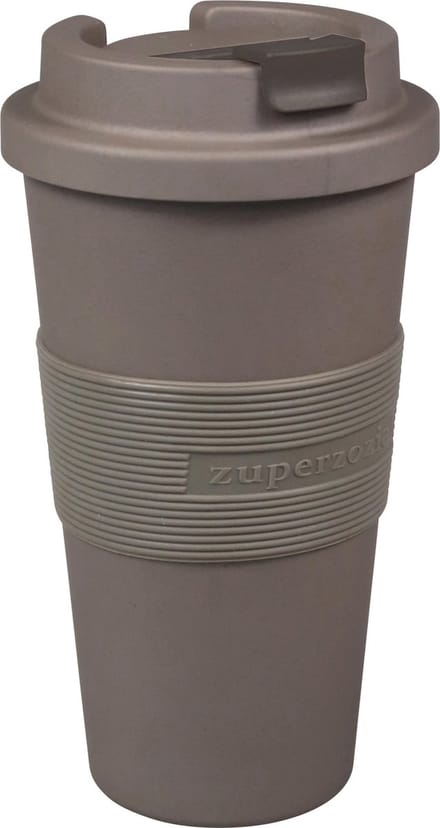 ZUPERZOZIAL - C-PLA, reisbeker, koffiebeker, coffee to go beker, TIME-OUT MUG large, mocha brown, bruin, 480ml