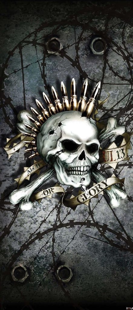Fotobehang Alchemy Skull Ammunition | DEUR - 211cm x 90cm | 130g/m2 Vlies