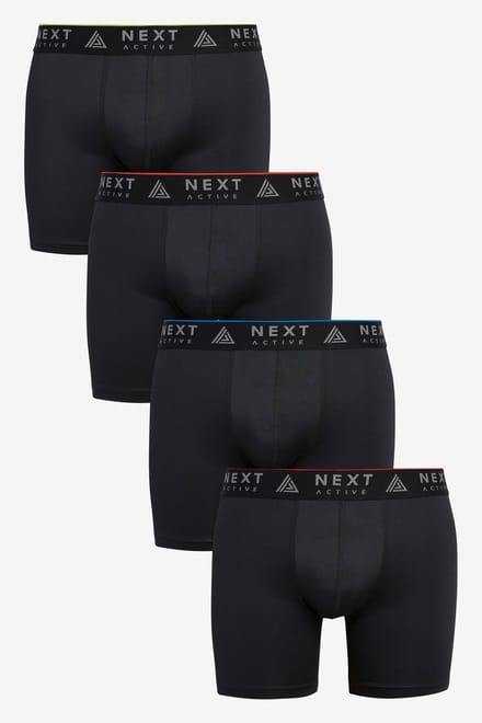 Next - Heren - 4 Langere sportboxershorts - Zwart