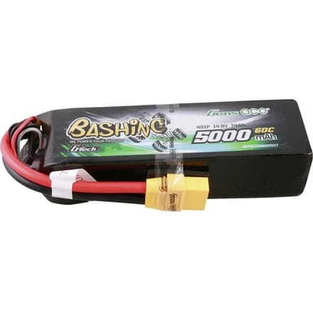 Gens ace &Tattu G-Tech 5000mAh 14.8V 4S1P 60C Lipo Battery Pack with XT90 Plug-Bashing Series