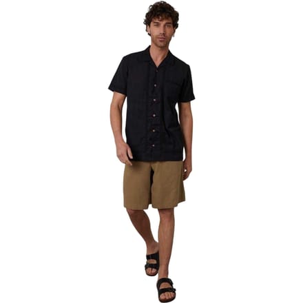 Threadbare Heren Haakrand Korte Mouwen Shirt (Zwart)