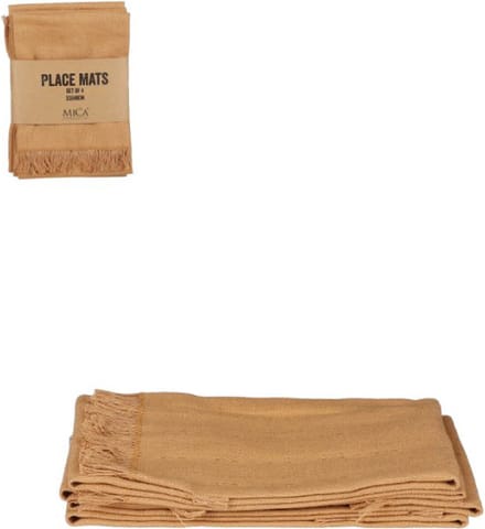 Mica Decorations Villia Placemats 48 x 33 cm - Bruin - 4 stuks