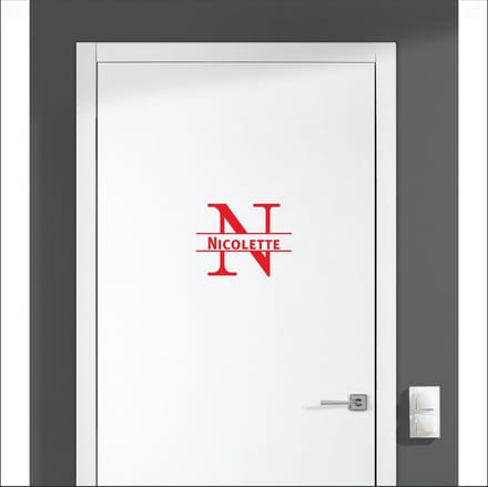 Deursticker Met Naam -  Nicolette - Rood